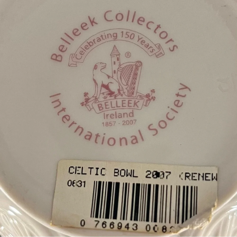 Belleek‎ Collectors International Society Celtic Bowl Vase Celebrating 150 Years
